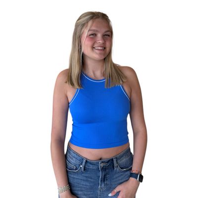 Piper Hi Neck Tank-Royal