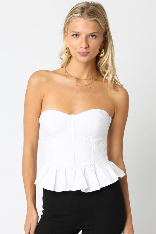Haddie Corset Top-Wht