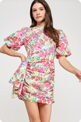 Kamber Floral Dress-Red