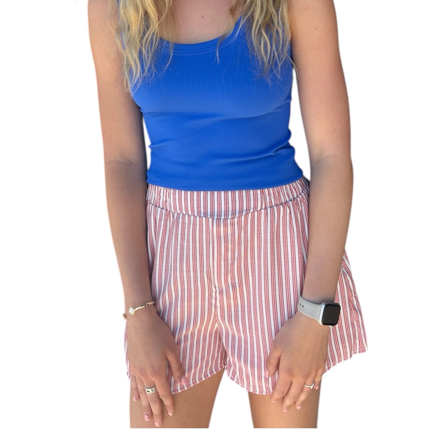 Stripe Boxer Shorts-Red