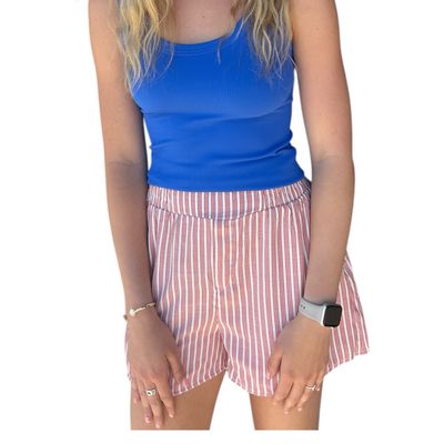 Stripe Boxer Shorts-Red