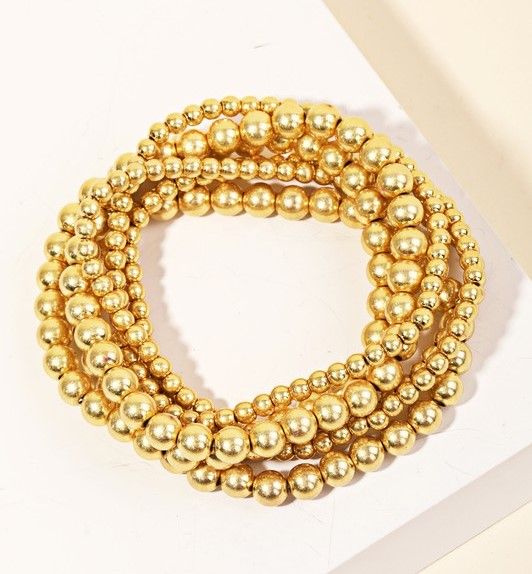 Vintage Gold Beaded Stack