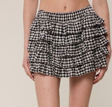 Lizzy Gingham Skirt-Blk