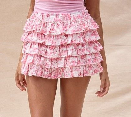 Lizzy Floral Skirt-Red