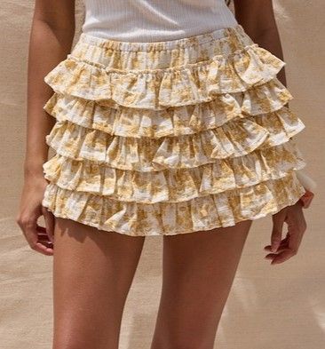 Lizzy Floral Skirt-Yellow
