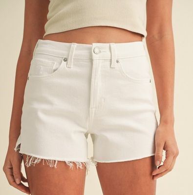 White High Rise Frey Short