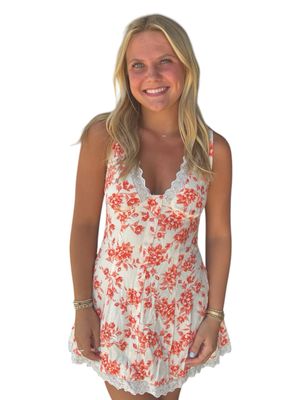 Orange Floral Dress