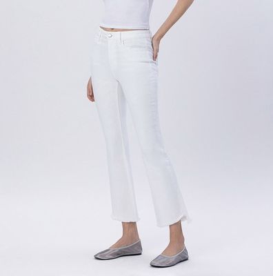 Optic White Step Hem Flare
