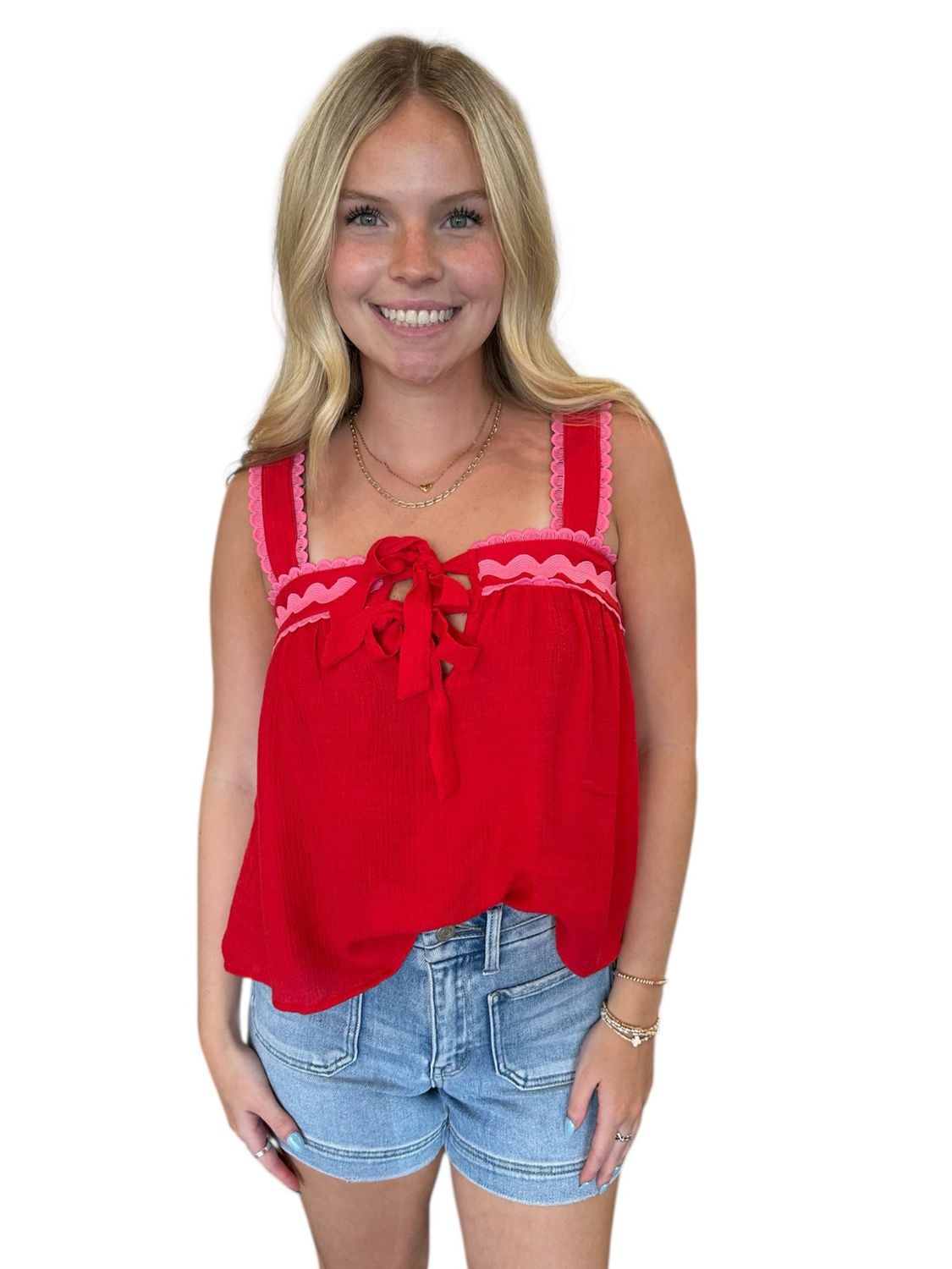 Red Wavy Tank