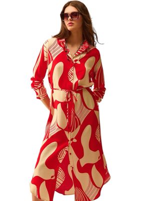 Abstract Button Down Dress