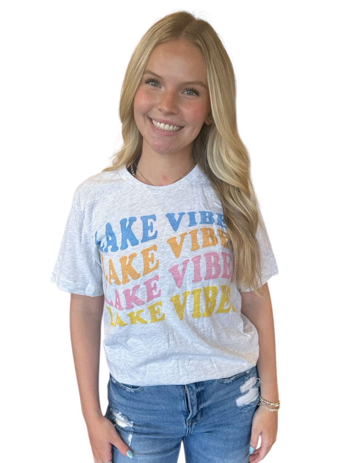 Lake Vibes Rainbow Tee