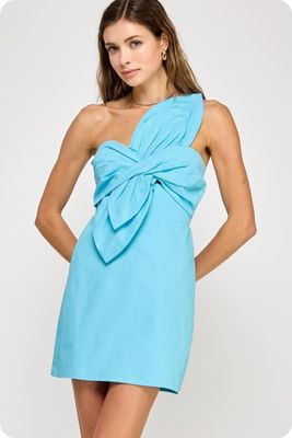 Maggie Knotted Dress-Blue
