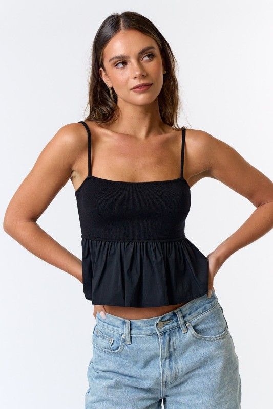 Precious Peplum Top-Blk