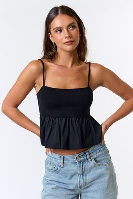 Precious Peplum Top-Blk