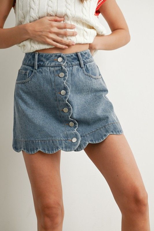 Scallop Jean Skirt