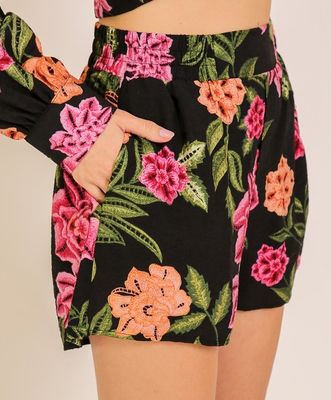 Tropical Isle Flowy Short-Blk