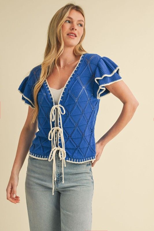 Sadie Tie Sweater-Royal