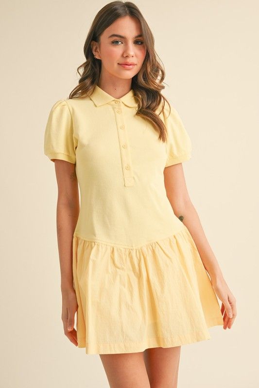 Penny Polo Dress-Yellow