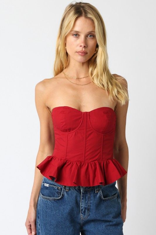Haddie Corset Top-Crimson