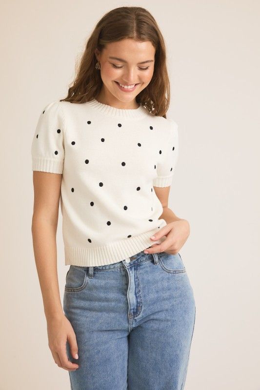 Dotty Short Sleeve Sweater