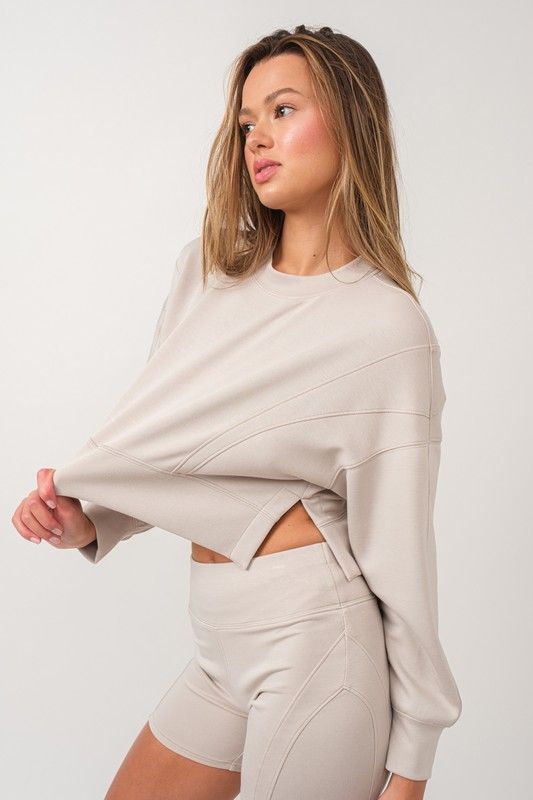 Zoe Biker Short Set-Stone