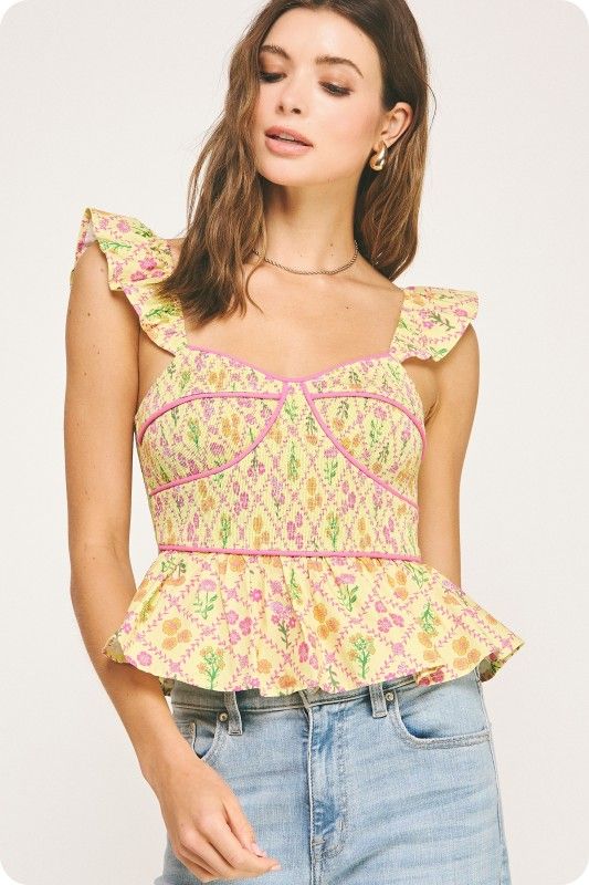 Sweetest Yellow Corset Top