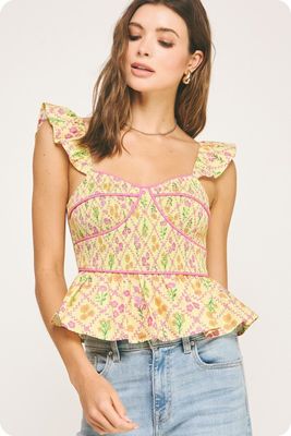 Sweetest Yellow Corset Top