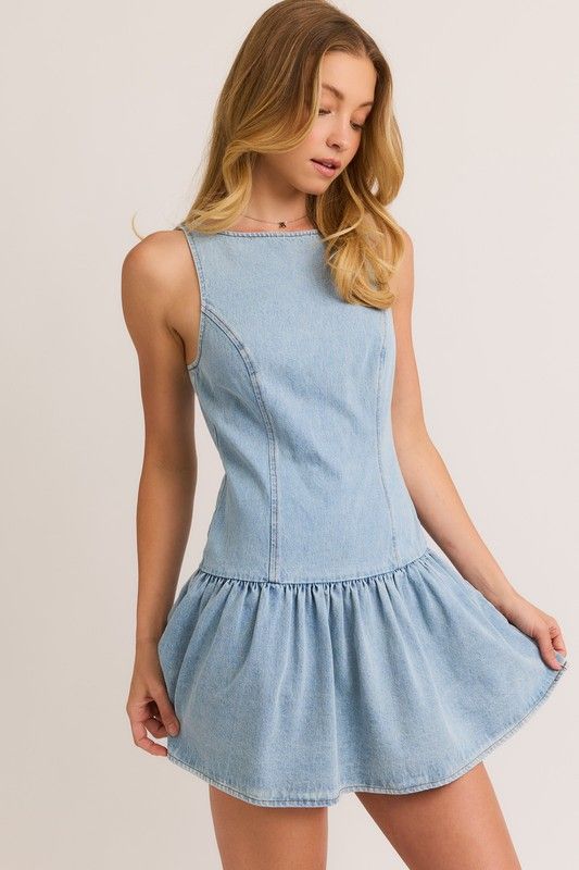 Dropwaist Denim Dress