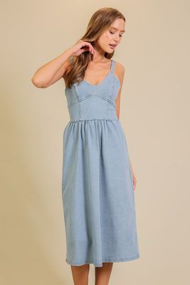 Denim Fit n Flare Midi