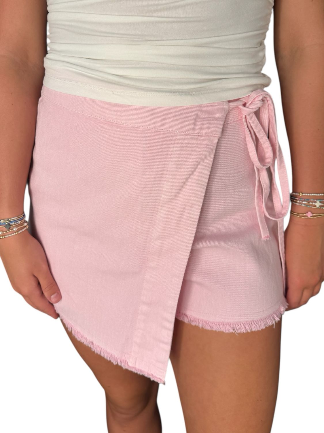 Presley Wrap Skort-Pink