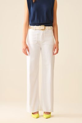 ALL White Patch Pocket Wide Jean