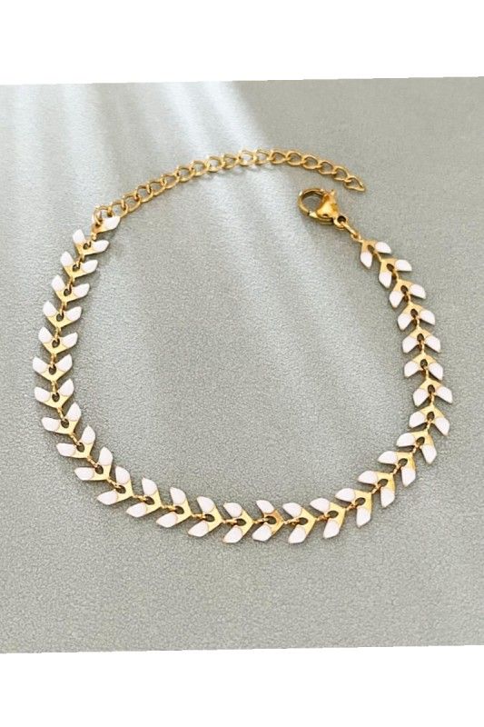 Enamel Leaf Bracelet