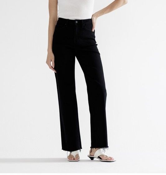 Blk Cat Wide Leg Jean