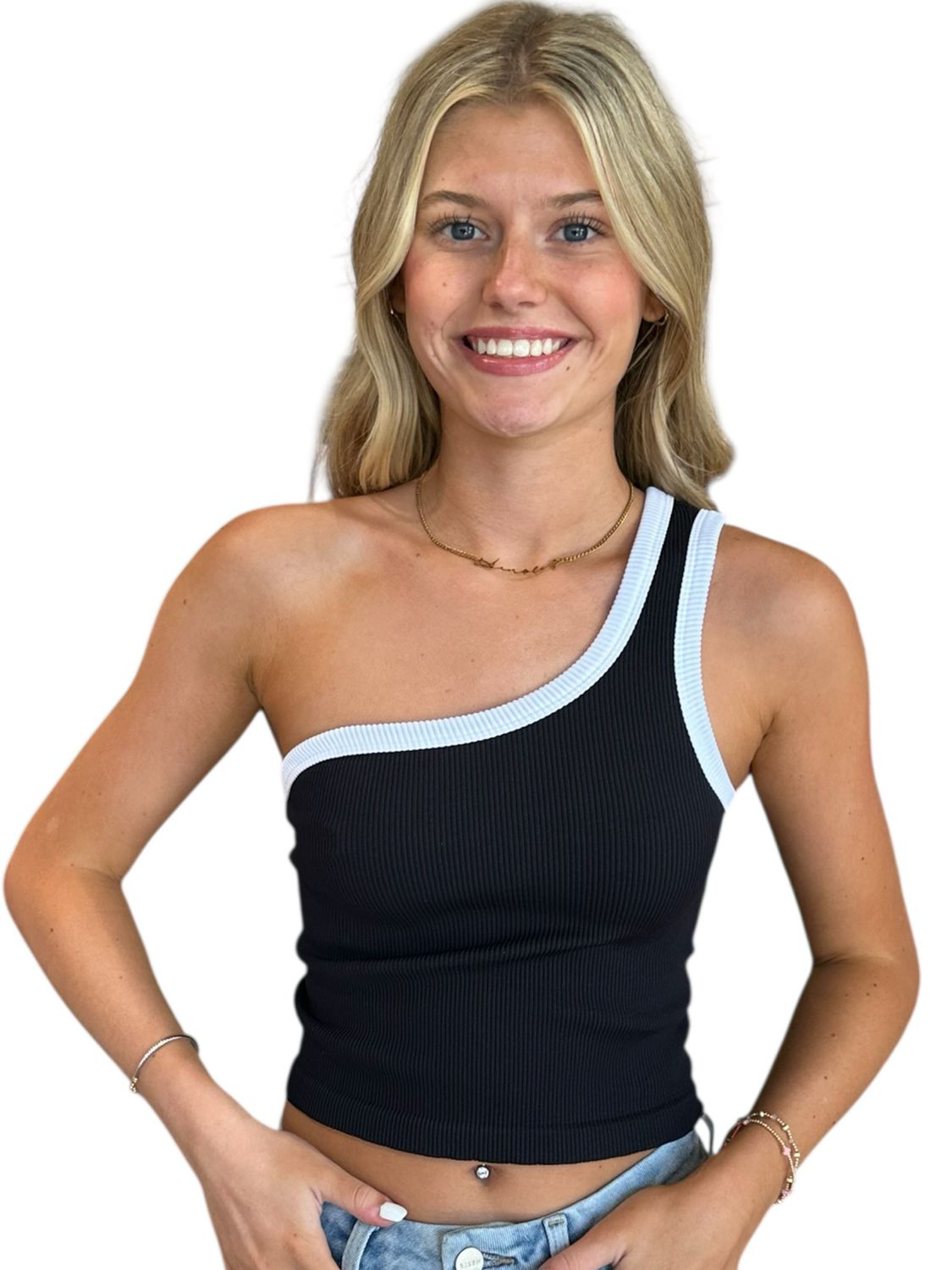 Piper One Shoulder-Blk