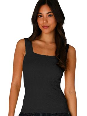 Lace Square Neck-Black