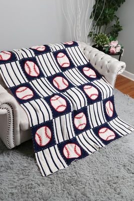 Navy Baseball Blanket