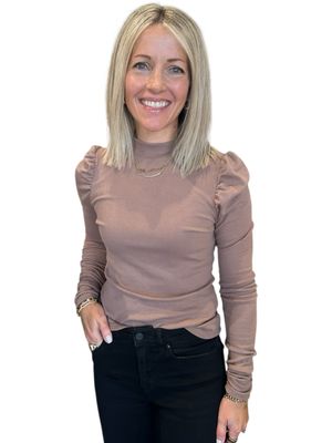 Sweetie Puff Tee-Taupe