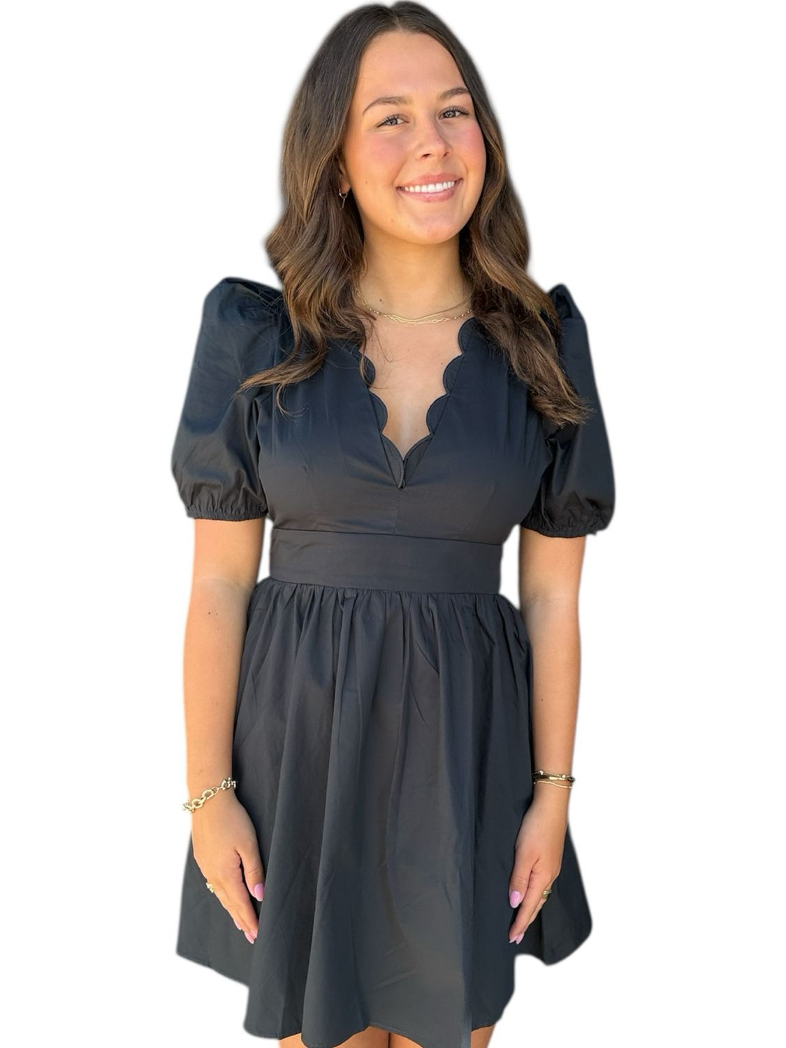 Navy Scallop Dress