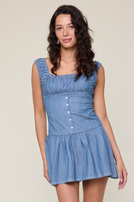 Sweet Denim Corset Dress-Med