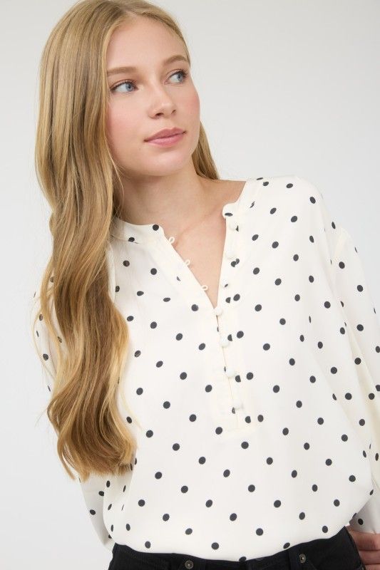 Dotty Blouse-White