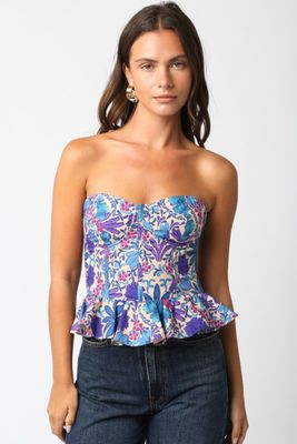 Haddie Purple Floral Corset Top