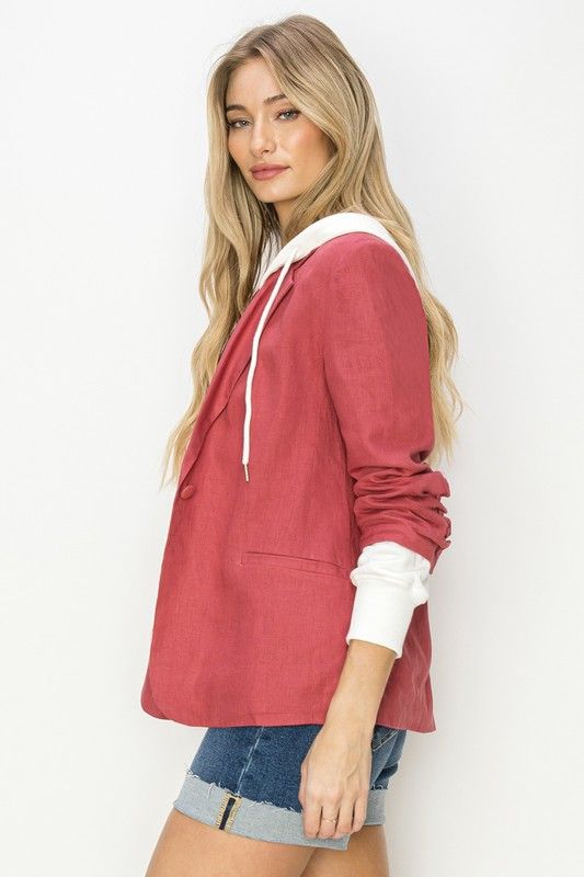 Washed Red Layered Blazer