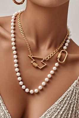 Pearl &amp; Lightning Necklace