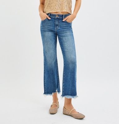 Katy Mid Rise Crop Str8-Dk