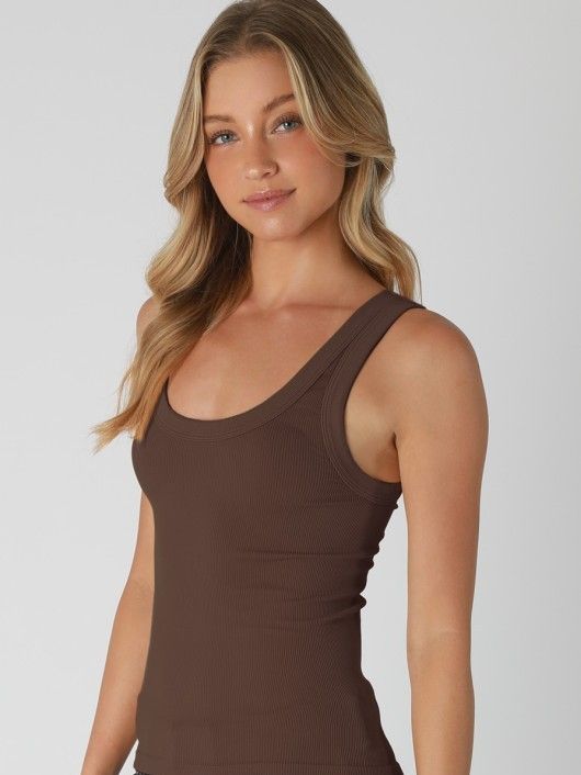 Two Way Long Tank-Dk Choc