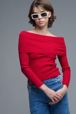 Red Off Shoulder Top