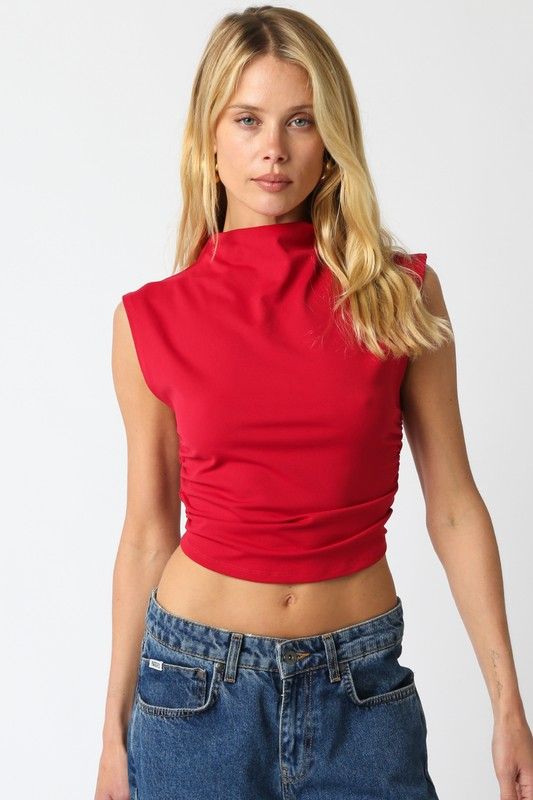 Sarah Crop Top-Red