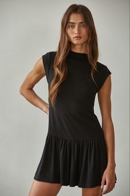 Harlowe Mock Neck Dress-Blk