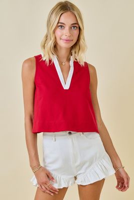 Preppy Game Day Top-Red