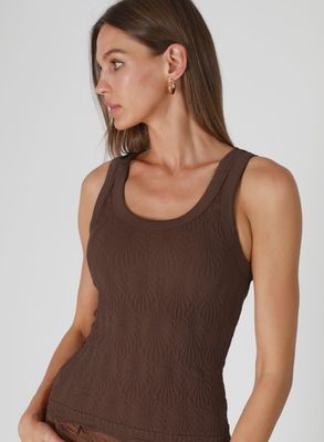 Two Way Lace Tank-Dk Choc